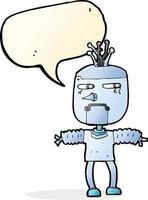 cartoon robot with speech bubble vector