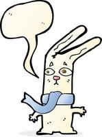 cartoon rabbit with speech bubble vector