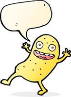 cartoon potato with speech bubble vector