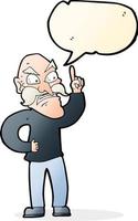 cartoon old man laying down rules with speech bubble vector