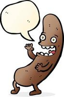 cartoon sausage with speech bubble vector