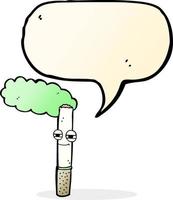 cartoon happy cigarette with speech bubble vector