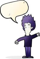 cartoon vampire man with speech bubble vector