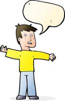 cartoon surprised man with speech bubble vector