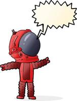 cartoon astronaut with speech bubble vector