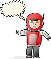 cartoon astronaut with speech bubble vector