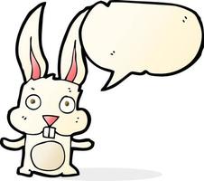 cartoon rabbit with speech bubble vector