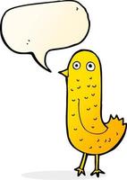 funny cartoon bird with speech bubble vector