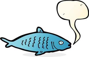 cartoon fish with speech bubble vector