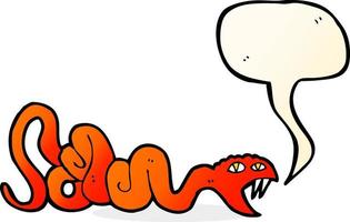 cartoon snake with speech bubble vector