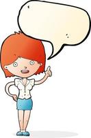 cartoon woman with idea with speech bubble vector