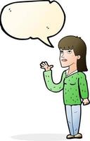 cartoon woman explaining with speech bubble vector