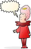 cartoon queen with speech bubble vector