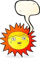 sun cartoon character with speech bubble vector