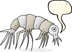 cartoon shrimp with speech bubble vector