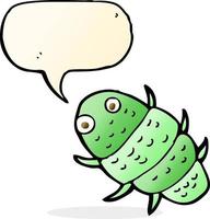 cartoon bug with speech bubble vector