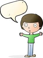 cartoon surprised man with speech bubble vector