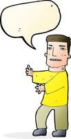 cartoon man gesturing with speech bubble vector