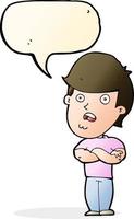 cartoon disappointed man with speech bubble vector