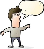 cartoon surprised man with speech bubble vector