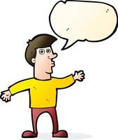 cartoon worried man with speech bubble vector