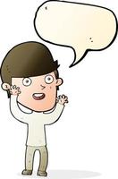 cartoon happy man with speech bubble vector