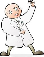 cartoon mad scientist vector