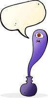 cartoon halloween ghost in bottle with speech bubble vector