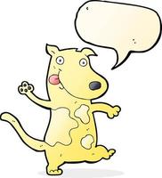 cartoon happy dog with speech bubble vector