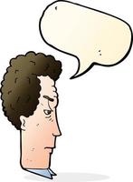 cartoon annoyed man with speech bubble vector