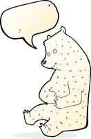 cartoon happy polar bear with speech bubble vector
