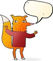 cartoon fox with speech bubble vector