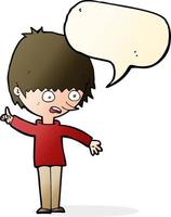 cartoon boy with question with speech bubble vector