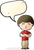 cartoon grumpy man with speech bubble vector