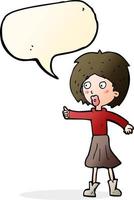 cartoon woman  with speech bubble vector