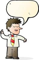 cartoon man with good idea with speech bubble vector