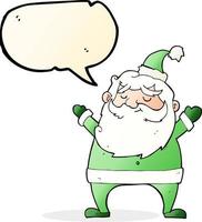 jolly santa cartoon with speech bubble vector