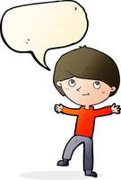 cartoon excited boy with speech bubble vector