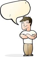 cartoon muscular man with speech bubble vector