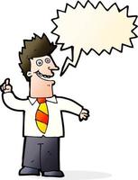 cartoon man with good idea with speech bubble vector