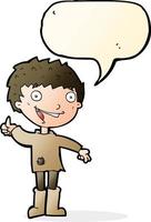 cartoon excited boy with speech bubble vector
