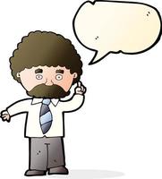 cartoon teacher with speech bubble vector