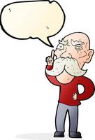 cartoon annoyed old man with speech bubble vector