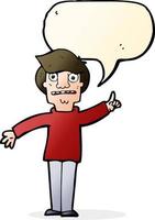 cartoon man asking question with speech bubble vector