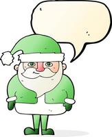 cartoon happy santa claus with speech bubble vector