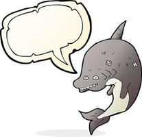 cartoon shark with speech bubble vector