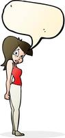 cartoon pretty woman  with speech bubble vector