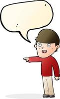 cartoon pointing man with speech bubble vector