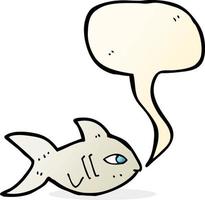 cartoon fish with speech bubble vector