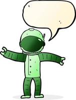 cartoon astronaut with speech bubble vector